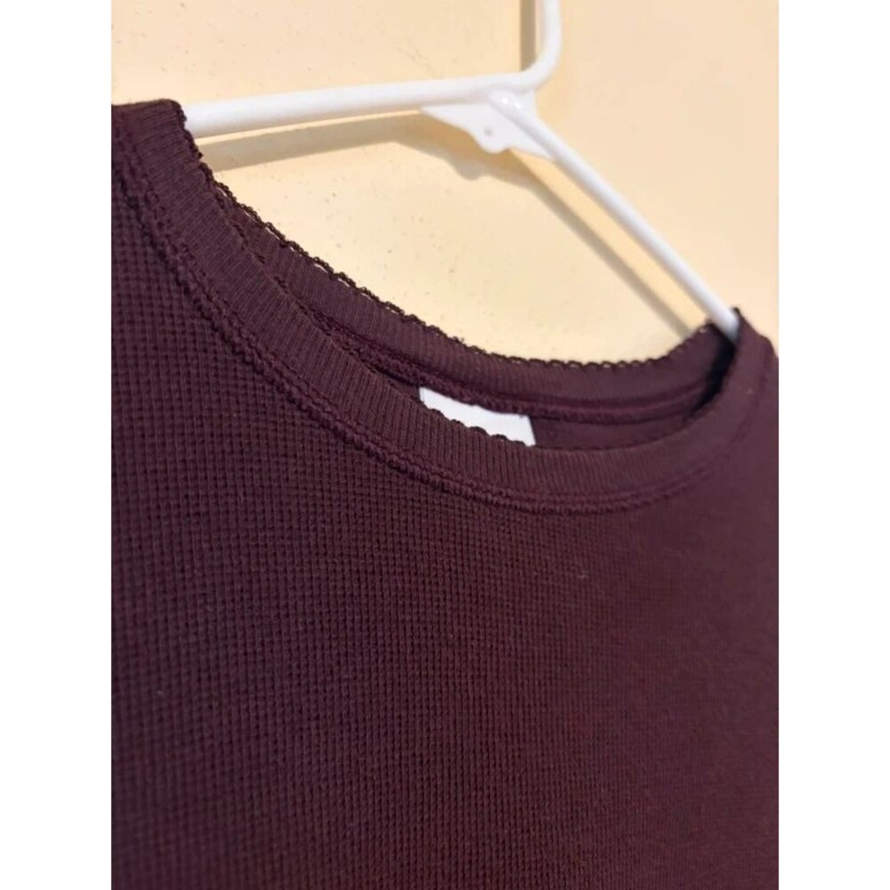 Cherokee Plum Purple Cotton Thermal Long Sleeve Waffle Top Size XL - Picture 3 of 6
